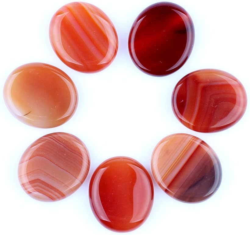 Natural Carnelian 7pieces/Lot Palm Stones Red Agate Reiki Healing Chakra