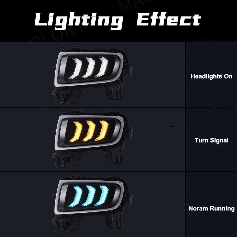 Luces circulación Diurna LED Luces diurnas LED (DRL) para Mazda 6 (2005-2009): faros antiniebla, intermitentes, luz blanca, amarilla y azul. Accesorios para coche, 12 V Conjunto luces antiniebla LED