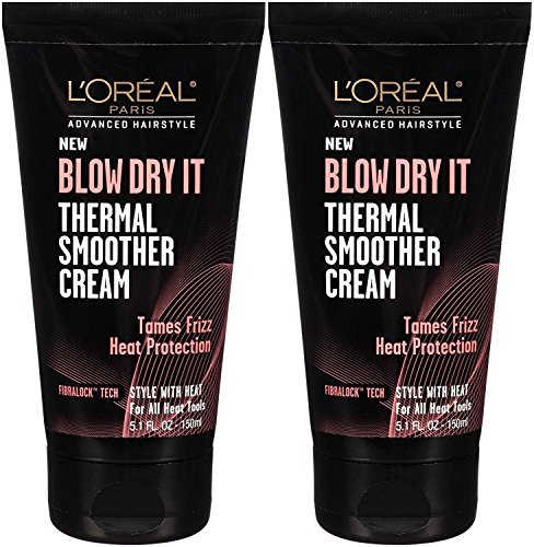 L'oreal Paris Advance Hairstyle Blow Dry It Thermal Smoother Cream, 5.1 Ounce (Pack of 2)