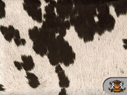 Suede Velvet Fabric Udder Madness Upholstery Cow Print 54" Wide Sold by The Yard (Black)