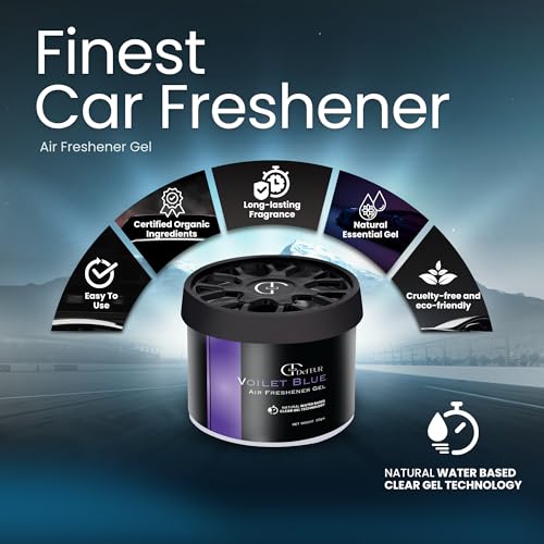 Image of Blue Voilet Gel Car Perfume - Lavender Violet Freshness | Long-Lasting 45 Days | Luxury Gel Car Air Freshener