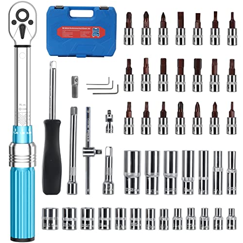 Generisch Drehmomentschlüssel Fahrrad Set 1/4 Zoll,2-24 Nm 50tlg Set Drehmoment