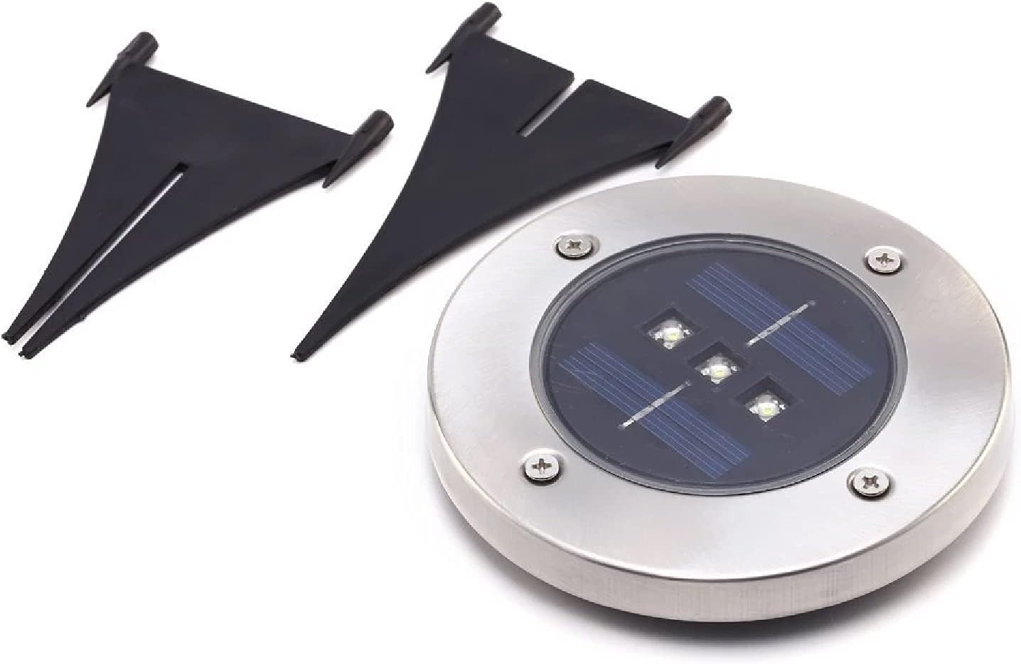 4 Pack Solar Powered Ground Light Waterproof Garden Pathway Lights With 3 LEDs for Home, Yard, Driveway, Lawn