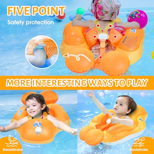 image for LAYCOL Baby Swimming Float with UPF50+ Sun Canopy Baby Floats for Pool