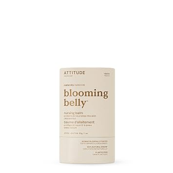 ATTITUDE Plastic-Free Nursing Balm Bar, Safe for Nursing, Plant and Mineral-Based Ingredients, Vegan and Cruelty-free Maternity Products, Unscented, 1 Ounce