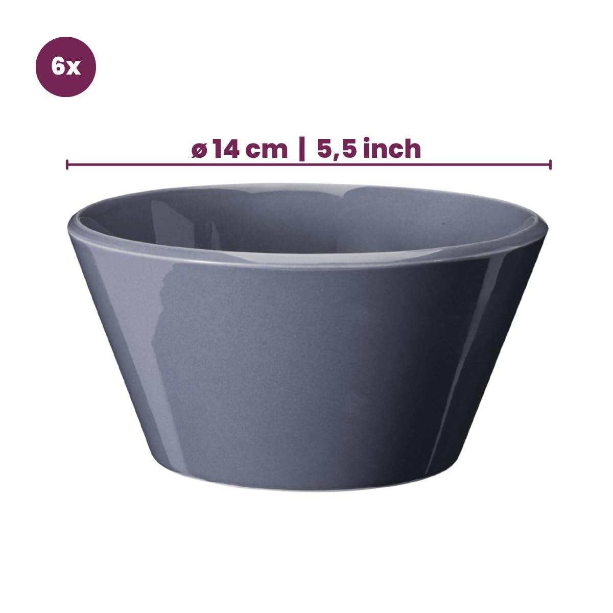 Cookinglife Serviesset Siaki - Wit/Blauw/Grijs - Porselein 18-delig / 6 personen - 6 dinerborden, 6 koszulek i 6 komentarzy
