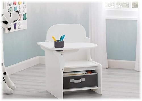 Miniatura 3 de Delta Children - Escritorio con silla de MySize y compartimento de almacenamiento blanco Bianca