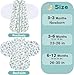 BSTOPPT Newborn Sleep Sack Baby Swaddle,Swaddle me 3-6 Month,3-Way Adjustable Wearable Blanket,100% Rayon Cotton Swaddling Sleeping Bag，TOG 0.5 (Leaf, 3-6 Months)