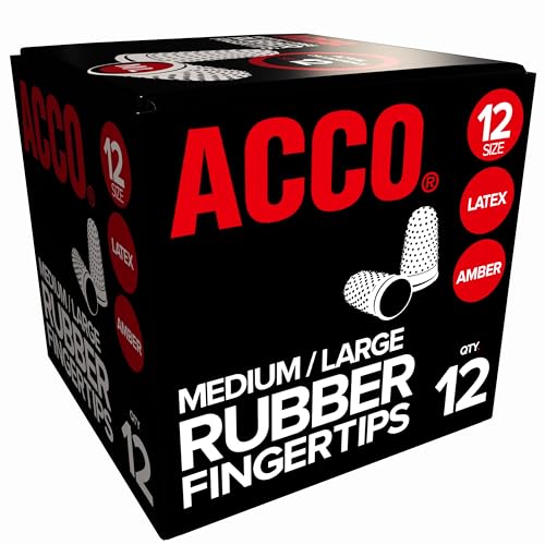 Image of Swingline S7054032C 54032 Rubber Finger Tips, 12 (Medium-Large), Amber, 12 Count (Pack of 12)