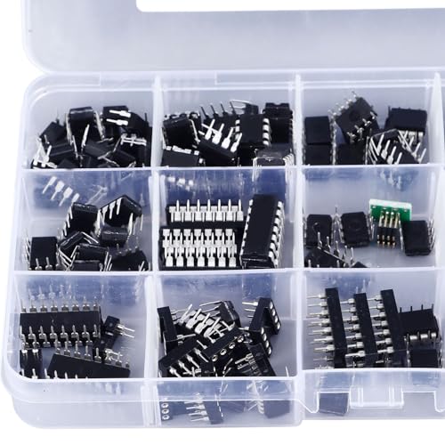 150 pces 10 tipos de chip de circuito integrado pino plano ic chips variedade ic chip soquete adapta