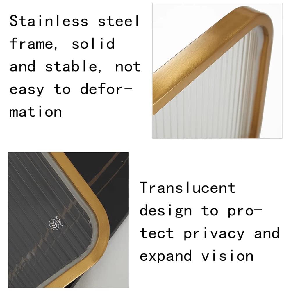 Genérico Mampara de privacidad de 30 cm de Alto, Separador de Mesa y encimera Dorado para Oficina, Restaurante y Hotel. Marco de Acero Inoxidable Resistente y Vidrio Templado (130 cm).