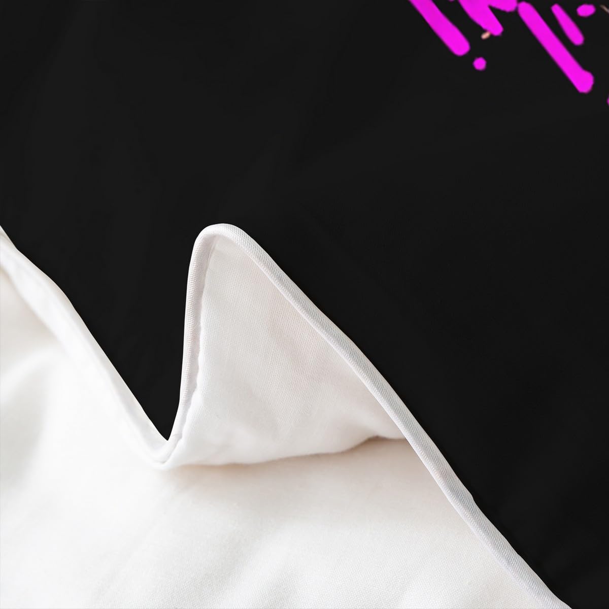 Homemissing Set di biancheria da letto con copripiumino e 2 federe, in 100% cotone, per bambini, motivo videogiochi, colore viola, nero, per ragazzi e ragazzi, motivo controller