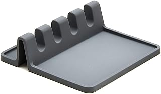 Cheer Collection Silicone Utensil Holder, Heat Resistant Spoon Rest for Kitchen Counter, Spoon Holder for Stove Top with Drip Pad for Spoons Ladles Tongs, Dishwasher Safe Kitchen Gadgets Holder