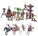21 Pcs Plastic Indian Figures Playset Toy Native American Figures with Horse, Tent, Totem etc. Wild West Cowboy Miniature Kit Great for Kids Children as School Project, Christmas,Birthday Gift