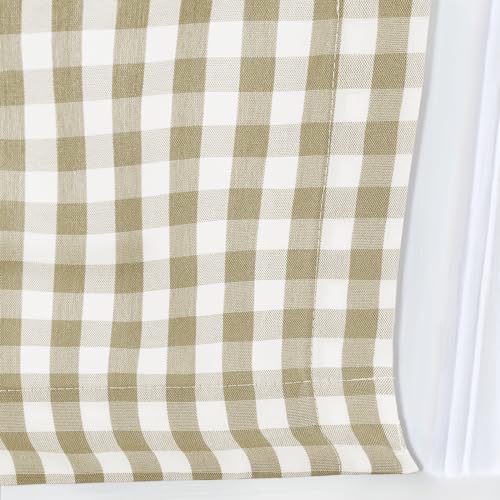 Image of TWOPAGES No Drill Cordless Buffalo Plaid Roman Shades Roman Blinds for Windows, Custom Made Room Darkening Country Checkered Blinds Farmhouse Shades, Khaki Small Plaid, 1 Piece