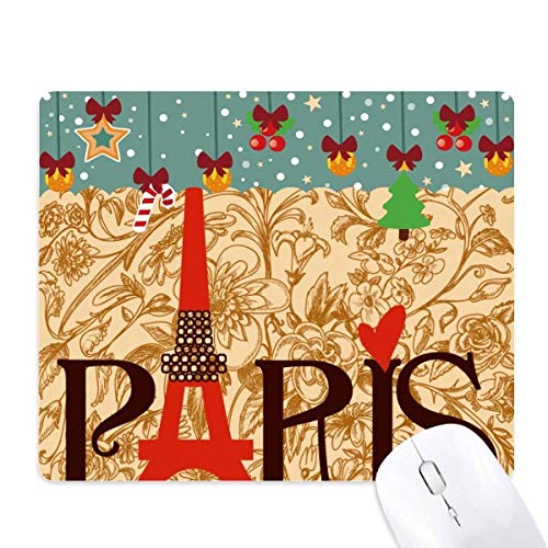 Tapis de souris de Noël Tour Eiffel grand tapis de bureau en caoutchouc Paris France