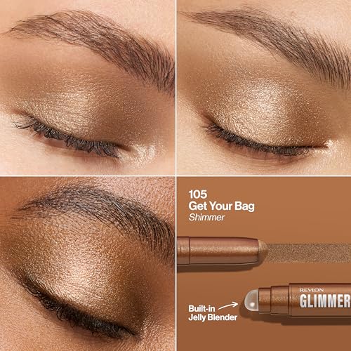 REVLON Glimmer Shadow Multi-Stick, Eyeshadow, 105 Get Your Bag | Multi-use shadow delivers all-day, fade-resistant color. Crease-proof, and waterproof. Built-in primer + jelly blender tip. - image 2