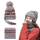 ⇒ El diseño de doble capa se aplica al gorro de punto para mujer, el forro de vellón suave te mantiene mejor abrigado. El juego cálido 3 en 1 brinda calidez total para mantener la cabeza, las orejas y el cuello calientes. Perfecto para actividades al aire libre