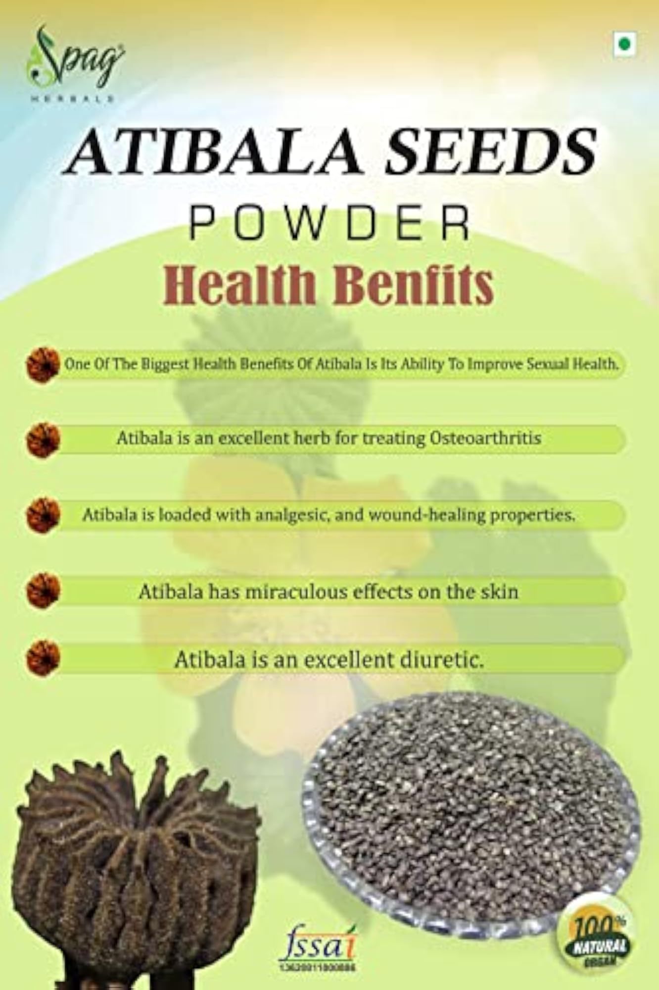 Spag Herbals Atibala Churna 350g for Herbal Health