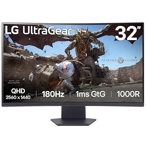 LG 32GS60QC 32-inch Ultragear Curved (1000R) QHD (2560x1440)