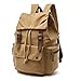 Rufun Canvas Backpack Vintage Rucksack Schoolbag for Laptop Daypack Hiking Travel Large Capacity Bag Unisex (Khaki)