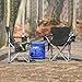 CAMP & GO Heavy-Duty Heated Wide Quad Camping Chair, Folding Heated Chair with 18-Inch USB Cable, Storage Compartment, and Cup Holders, Weight Capacity of 500 lbs., Black