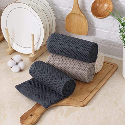Kitinjoy 100% Cotton Waffle Weave Kitchen Dish Towels, 13 In X 28 In, Super Soft Absorbent Kitchen Towels For Drying Dishes, 4Pack, Mixed Color #TOP6