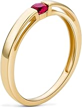Orovi Women's Solitaire Ring in Yellow Gold and Ruby 0.15 ct Gold 9 Carat / 375