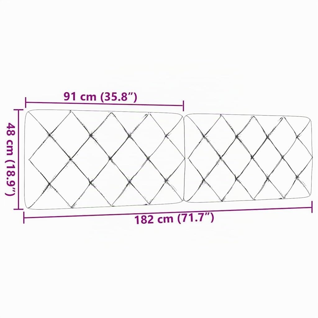 vidaXL Cabecero de Cama Acolchado Tela Gris Claro 180 cm