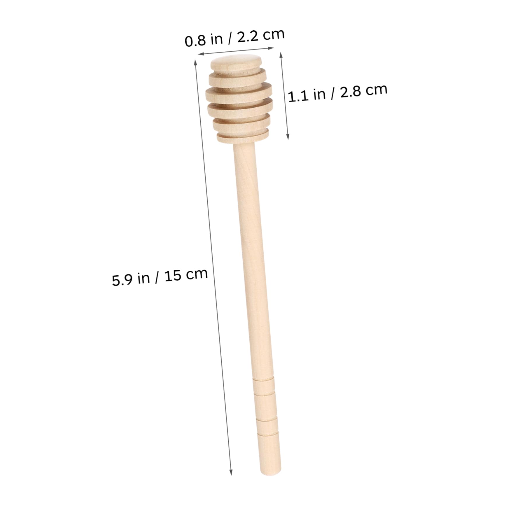 HOLIDYOYO Wooden Sticks 3 Pack Honey Mixing Stirrers for Honey Syrup Jam Elegant Design for Wedding Party
