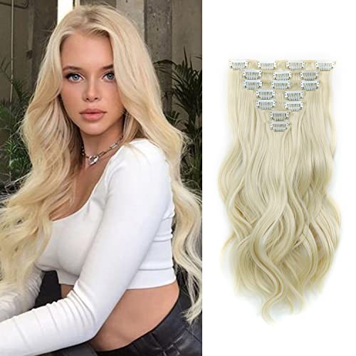 Clip In Hair Extensions Long Wavy 7 PCS Invisible Clip