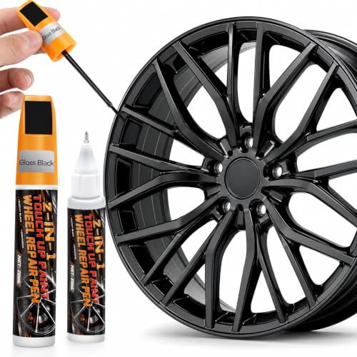 Lápiz de Retoque Negro Brillante 2PCS para Reparar Rayones en Llantas