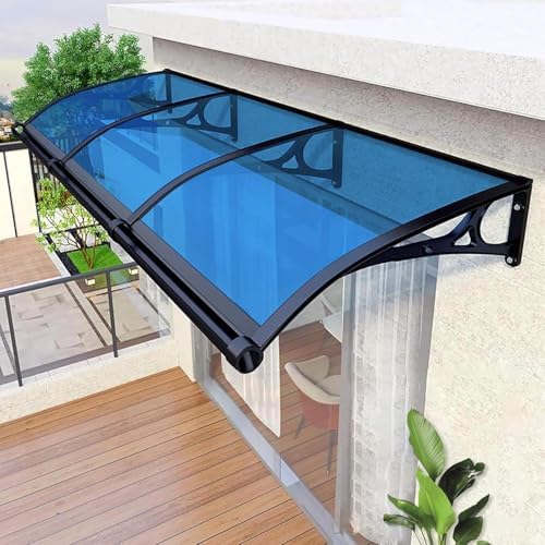 Outdoor Door Canopy, 120x300cm Polycarbonate & Aluminum Alloy Shelter for Sun, Rain, and Snow Protection - Perfect for Porch, Patio, Garden Use