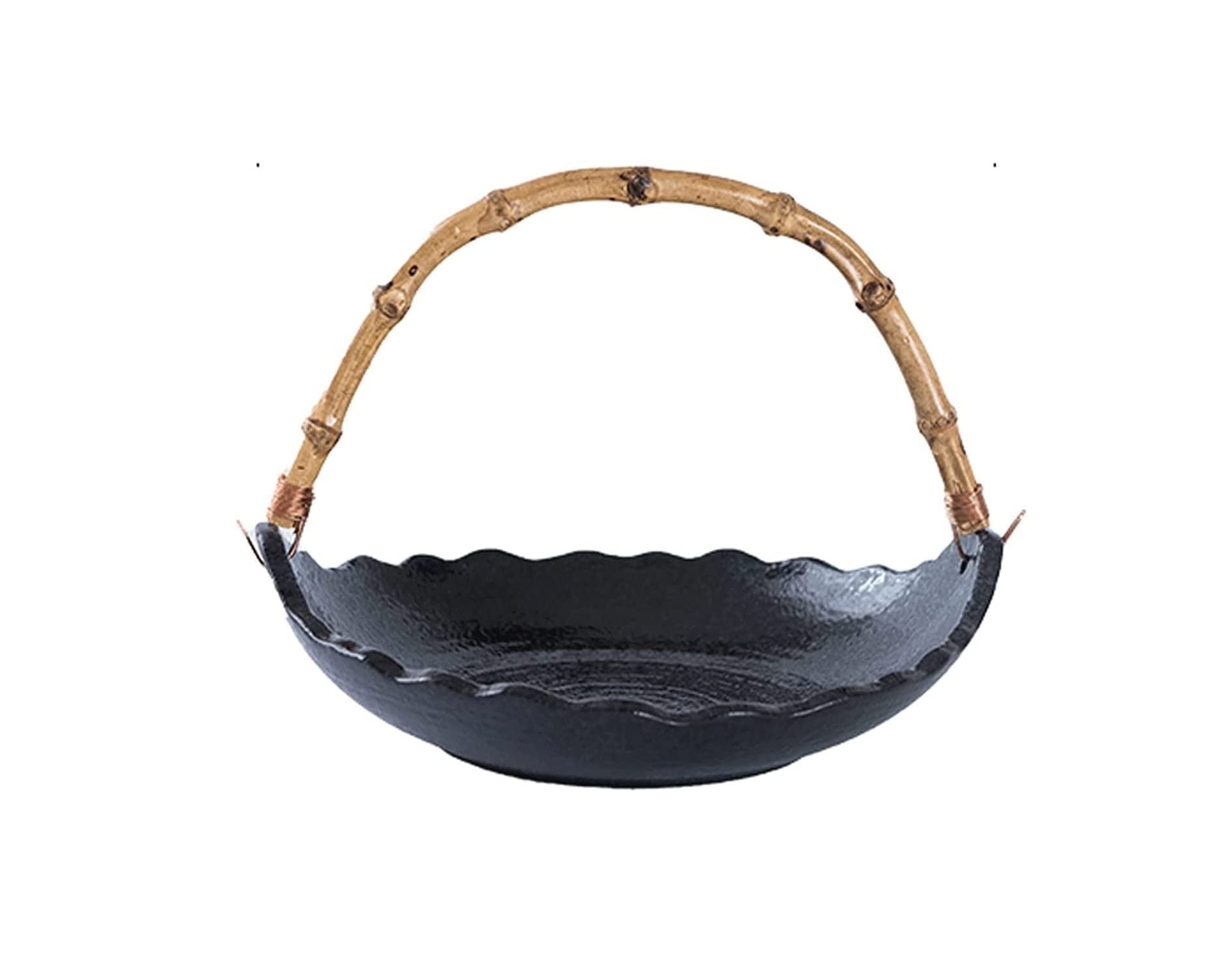 IROEJT Fruit Bowls Fruit Bowl Fruit Basket - Salad Serving Bowl -Ceramic Fruit Bowl, For Storing & Organizing Vegetables Vegetable，Noir