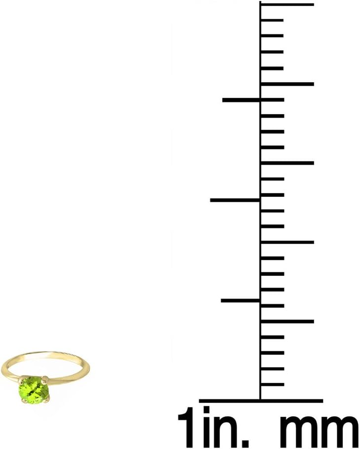 Dazzlingrock Collection 14K Solid Gold 6mm Round Cut Peridot Womens Solitaire Bridal Engagement Ring
