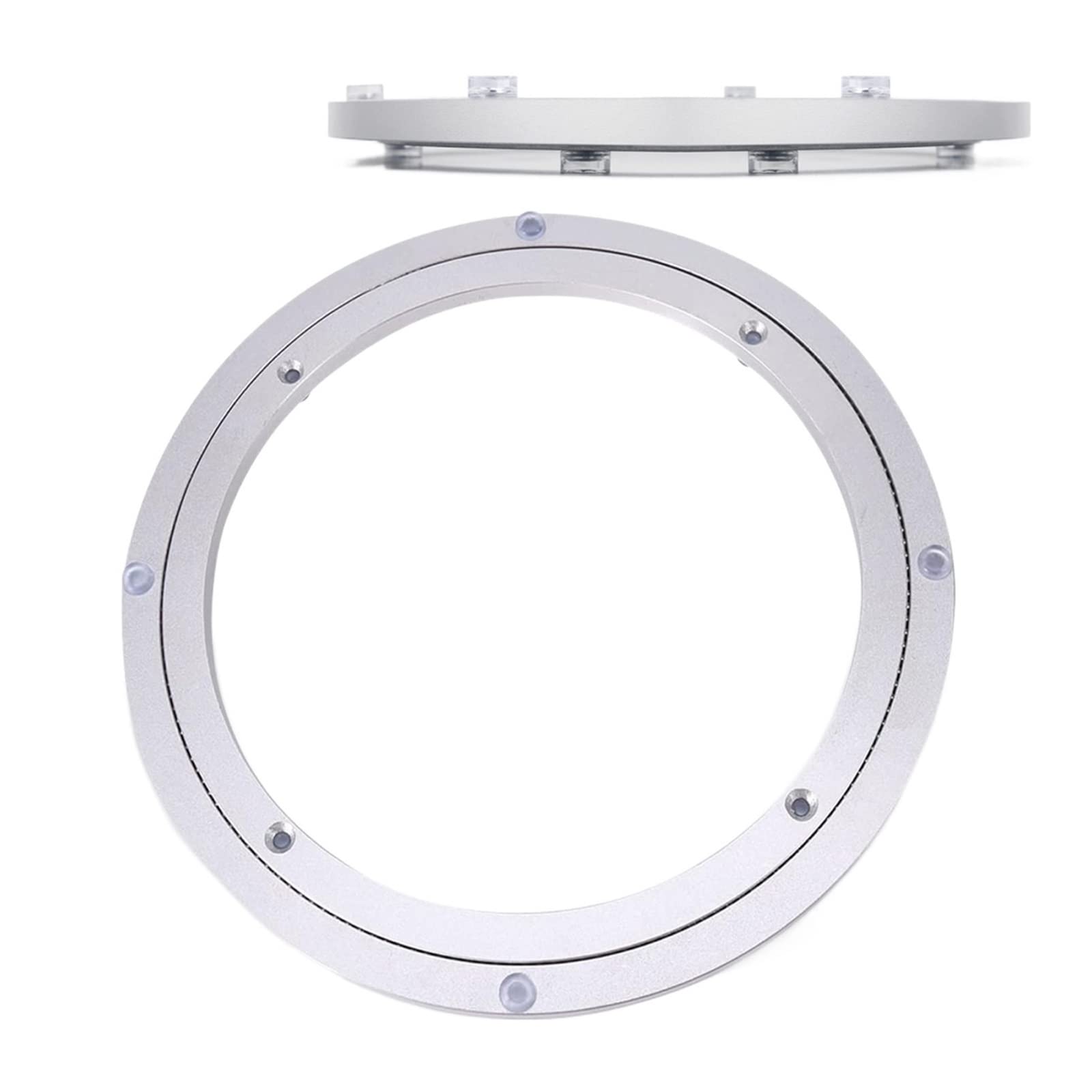 Plateau tournant Lazy Susan en alliage d'aluminium de 700 mm - Plateforme rotative argentée pour une rotation fluide - Parfait pour la cuisine, la salle à manger et la présentation