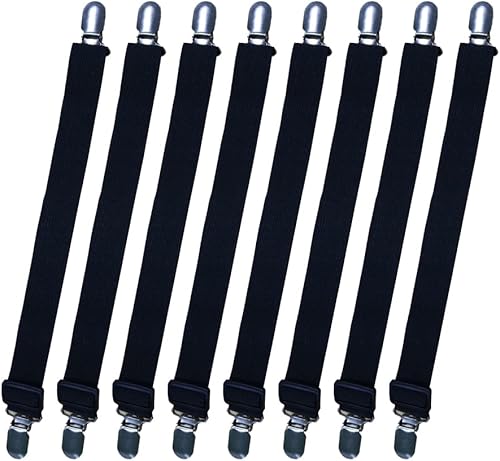 FEimaX Correas de soporte para sábanas, sujetadores de sábanas, clips elásticos ajustables para esquinas de cama, agarradores de sábanas ajustables