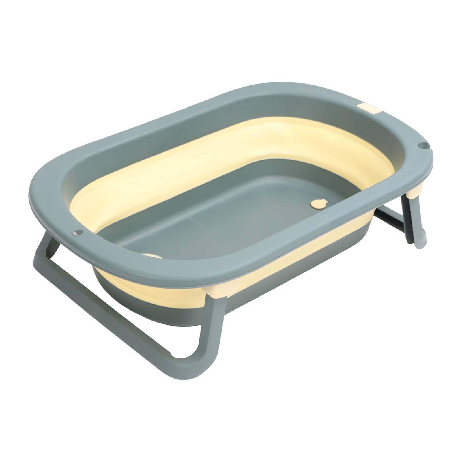 Bañera Plegable para bebé, Antideslizante, Segura, con Orificio de Drenaje, Portátil, Plegable, para Interior (GREEN)