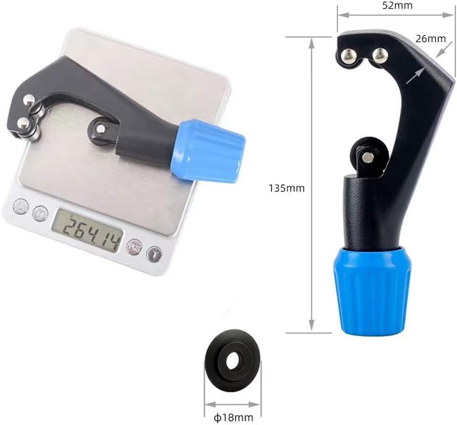 Farbetter Bicycle Tube Cutter, Mountain Bike Front Tube Cutting Tool, Bike Front Head Fork Handlebar Tube, Seat Post Cutter, 6-42mm/ 4-30mm Open Caliber with a Spare Blade