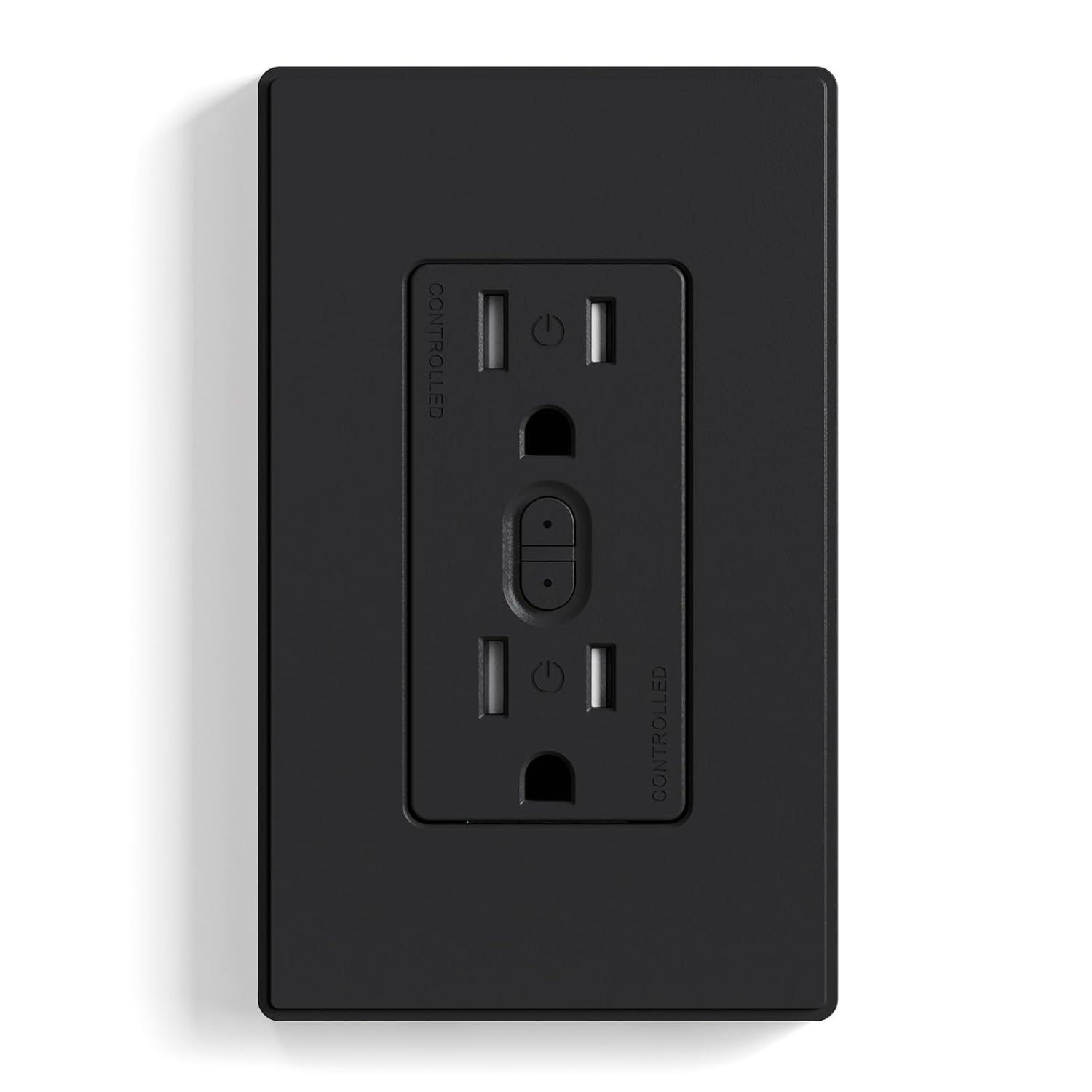ELEGRP Smart Plug, Smart in-Wall Outlet Compatible with Alexa and Google Assistant, 2.4GHz Wi-Fi Smart Receptacle with Energy Monitoring, No Hub Required, UL Listed, Black, 1 Pack