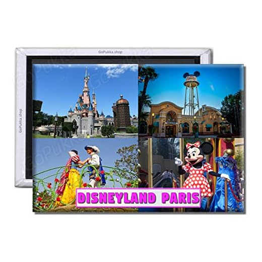 GoPukka – – Disneyland Paris Frankrike – Lokalt souvenir kylskåpsmagnet plast, standard: 70 x 45 mm