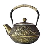 tetera hierro fundido tea shop Incluye infusor de té de acero inoxidable que facilita la preparación de sus hojas o bolsitas de té favoritas.