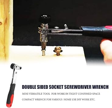 Double Sided Socket Screwdriver Ratchet Wrench Dual Head Wrench Tool