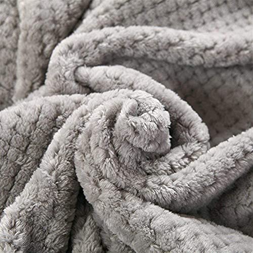 Wafel Flanellen Bed Deken, Dikker Warm Fuzzy Microplush Lichtgewicht Dekens voor Bank Bed Sofa Grijs, 78.7 X 90.6 Inch - Image 7