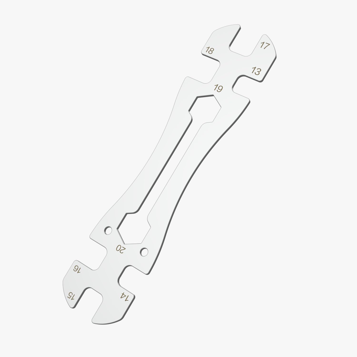 3 PCS Universal Thin Hub Cone Wrench Set, 0.1in/2.5mm Super Thin Open-End Wrench, Ni-Cr Plating Flat Wrenches 13-20mm Cr-V Steel Slim Spanner Wrench for Home Bike Car Repair