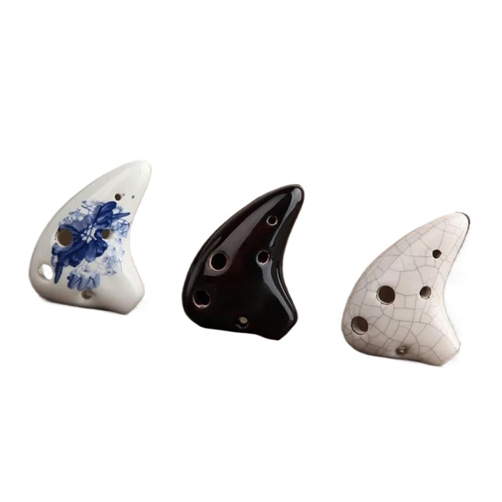 Ocarina 6 Otworowa Klawisz D Ceramiczny Instrument Do Nauki Gry Dla Początkujących Ocarina Instrument Dla Początkujących(Blue and white)