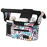 Picture of Momcozy Universal Stroller Organizer, 2 Insulated Cup Holders, Removable Zip Pocket, Adjustable Straps, Large Capacity Baby Essentials Compact Design, Fits Any Stroller (Multicolor)
