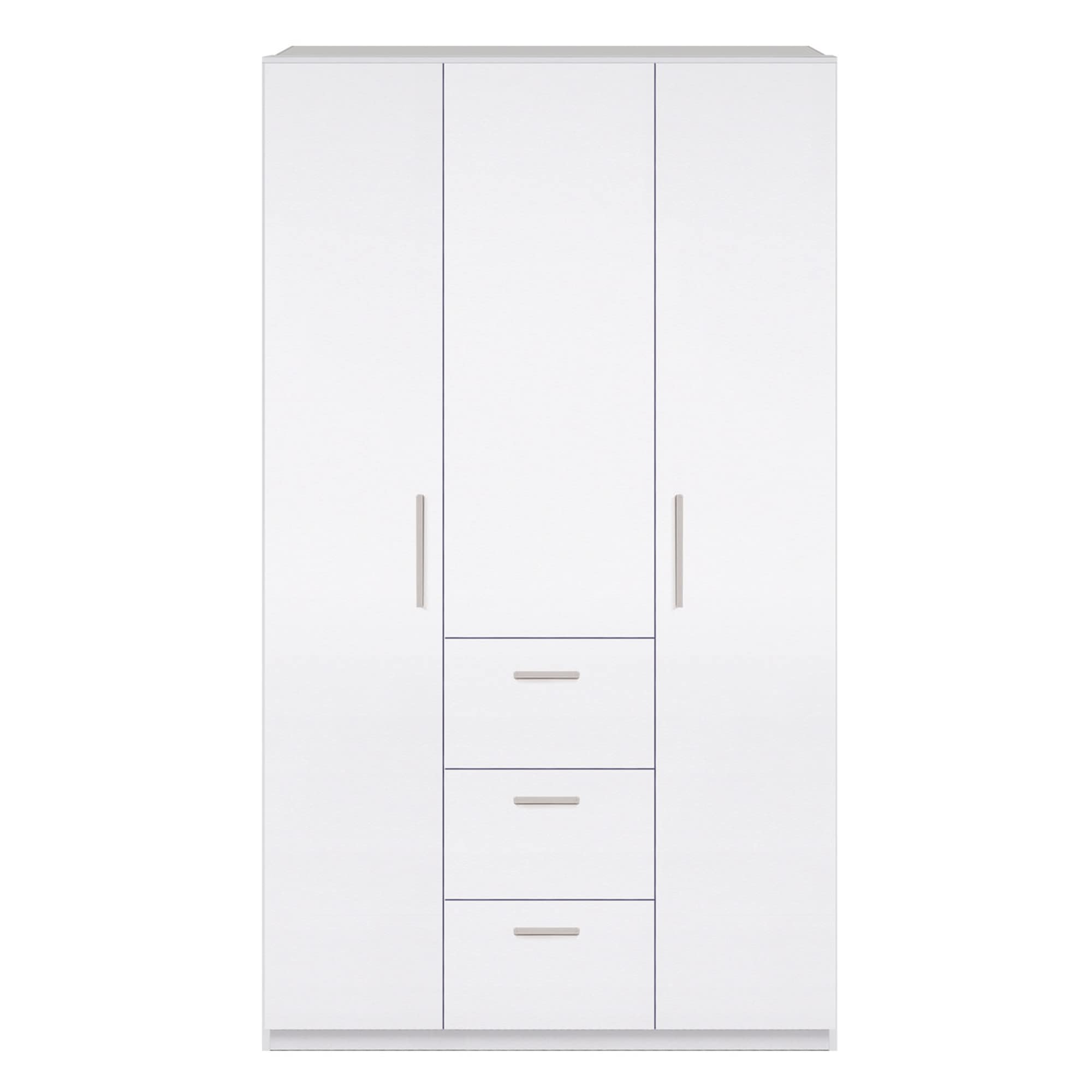HOMN LIVING Armario ropero Lisa 3 Puertas y 3 Cajones Color Blanco Brillo, 117 cm (Ancho) 52 cm (Profundo) 203 cm (Altura)