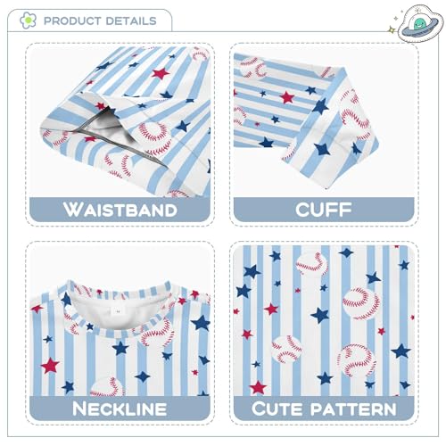 JUNZAN Blue Stripes Baseball Stars Big Boys Hoodie Sweatshirt Crewneck Sweatshirt With Hoodie Party 4T3