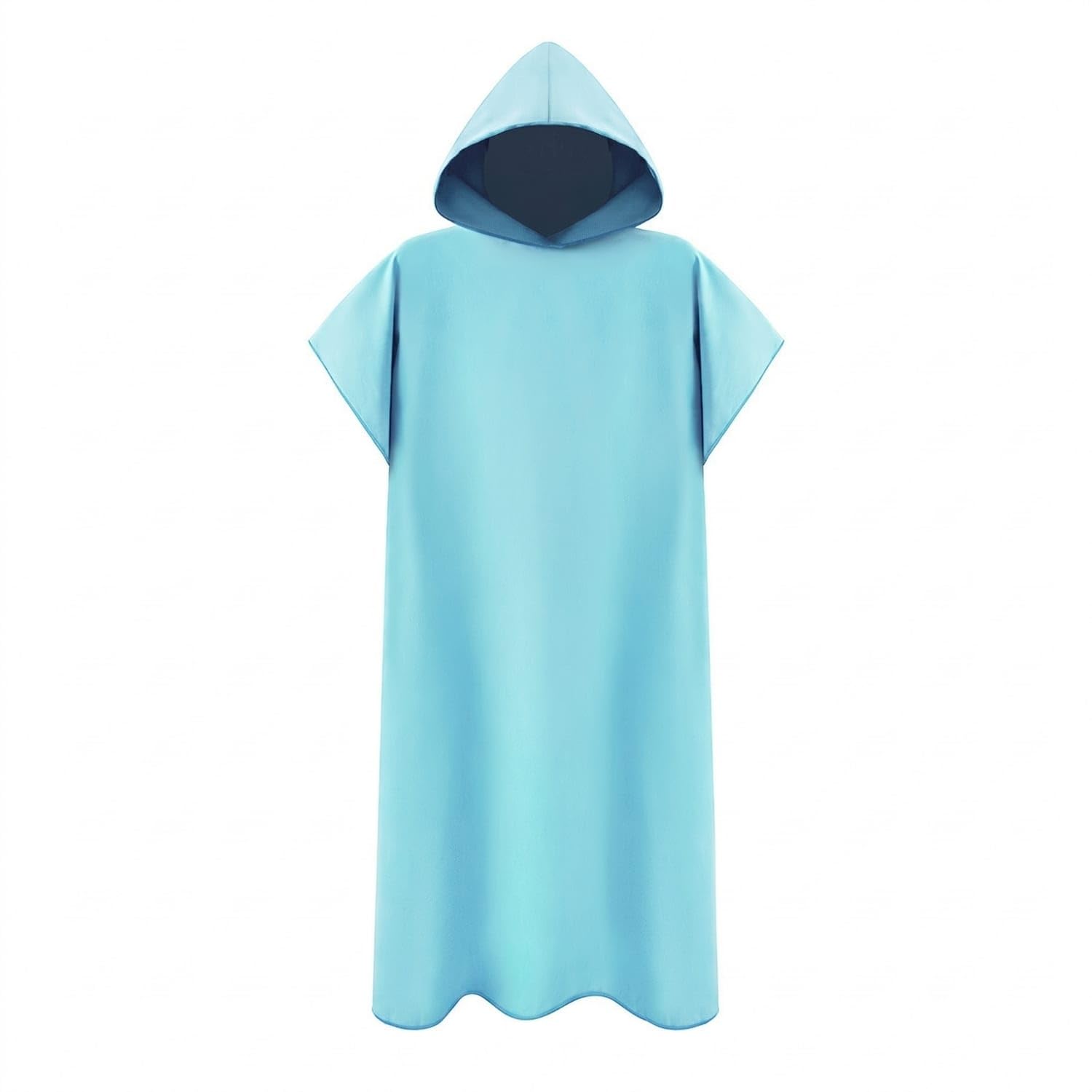 URJIX™ Double-Sided Fleece Hooded Changing Robe 88x110cm Light Blue | Convenience Light Blue 88x110cm-picture-56